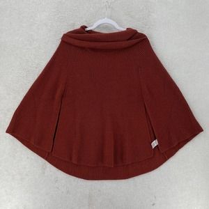 Moss Rose Poncho ONE SIZE Sweater‎ Cover Up Cowl neck Orange